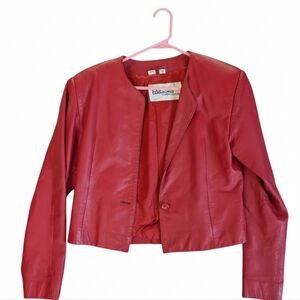 Vintage Red Genuine Leather Jacket